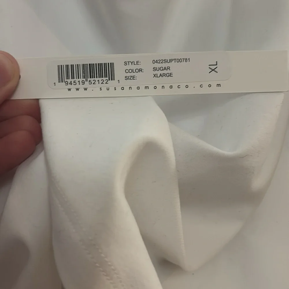 NEW Susana Monaco Tie Halter Top in Sugar X-Large - Picture 7 of 7